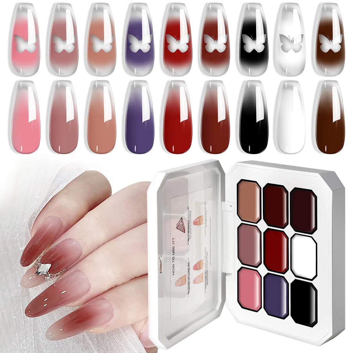 GEL PINTURA GRADIENTE 9 CORES